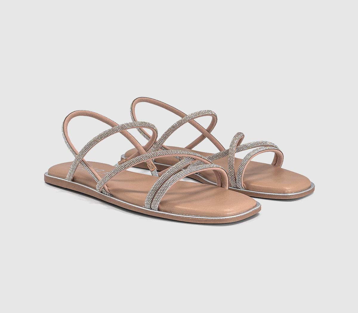 OFFICEShimmer Multi Strap Embellished SandalsSilver Embellished