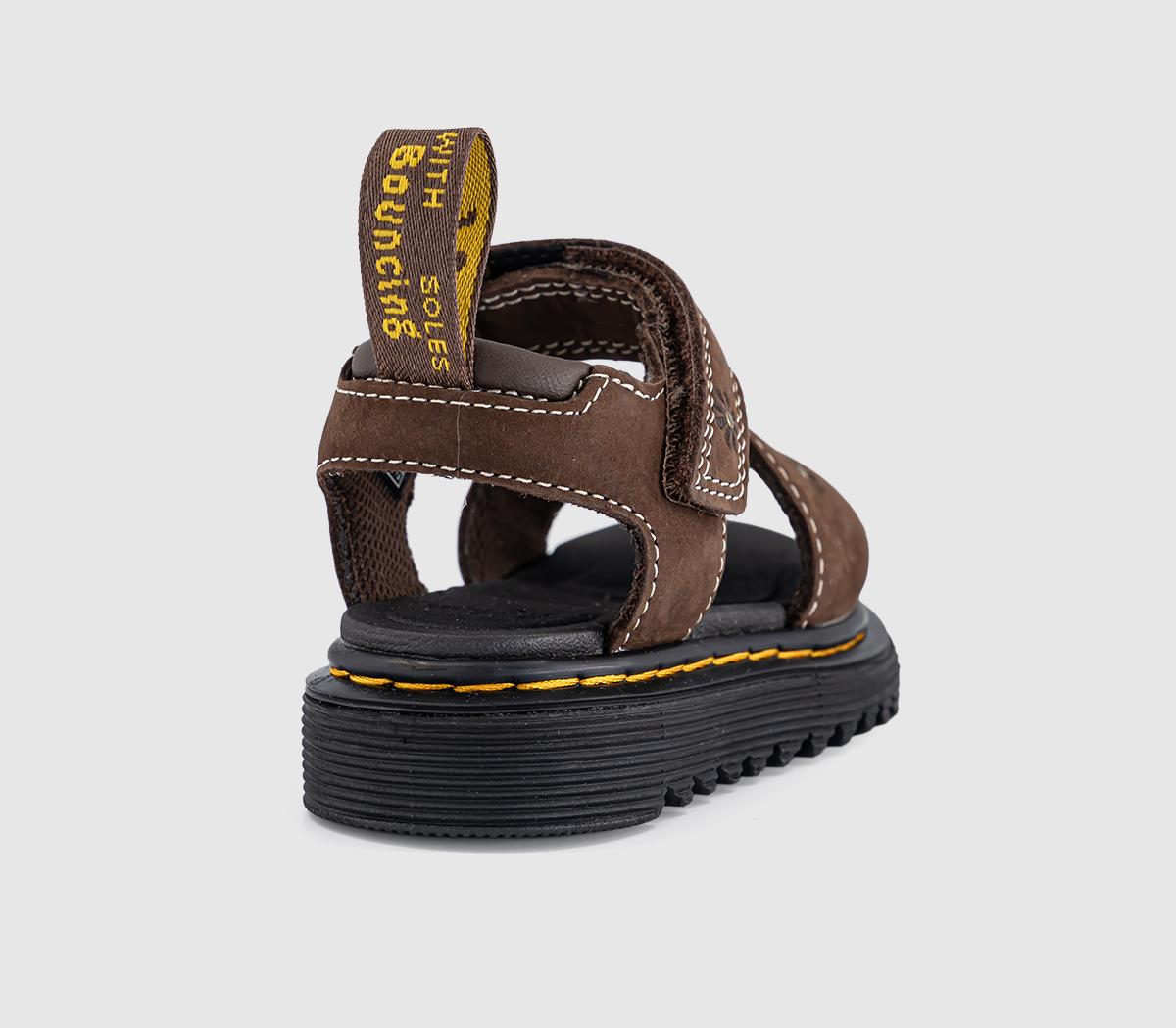 Dr. MartensMarlowe Flower Toddler SandalsDark Brown Tumbled Nubuck