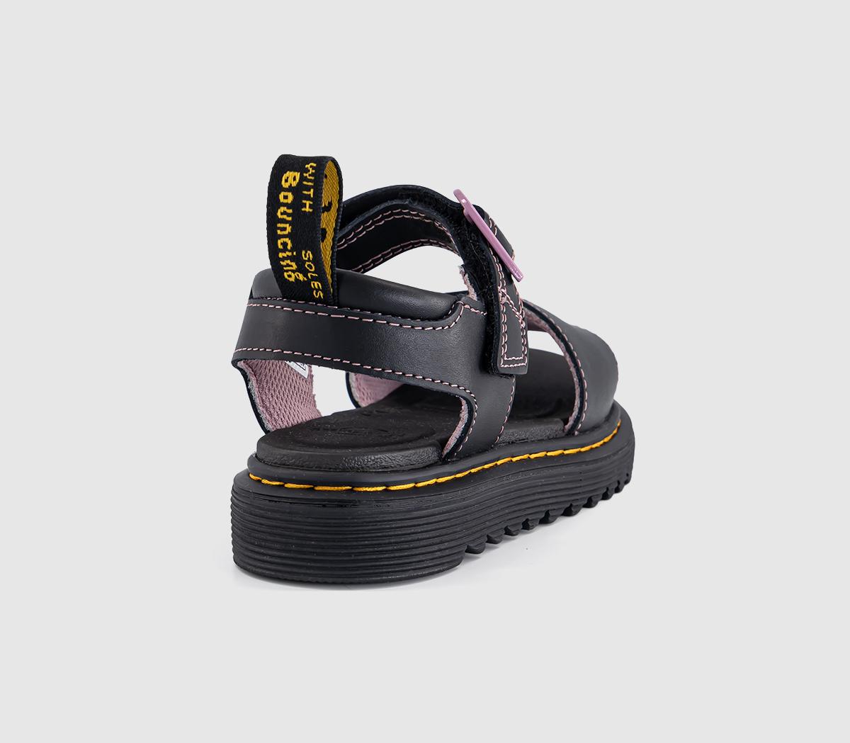 Dr. MartensMarlowe Hearts II Kids SandalsBlack Lucido Nebula Glitter