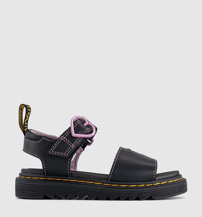 Dr. Martens Marlowe Hearts II Kids Sandals Black Lucido Nebula Glitter