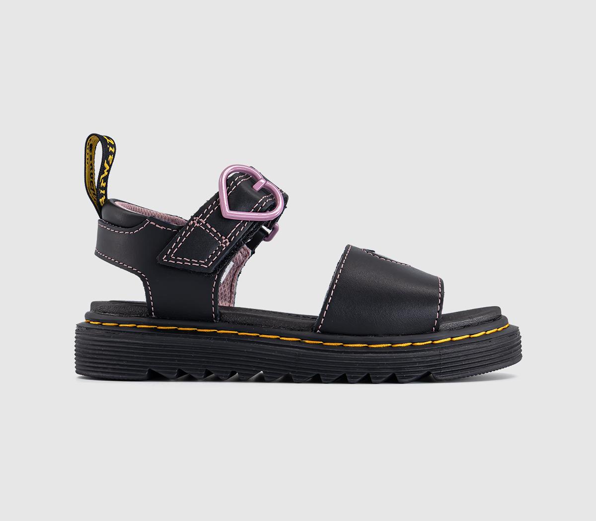 Dr. MartensMarlowe Hearts II Kids SandalsBlack Lucido Nebula Glitter