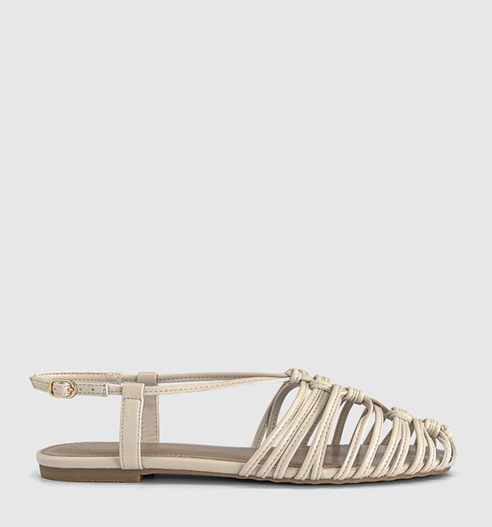 OFFICE Fennec Woven Slingback Flats Cream