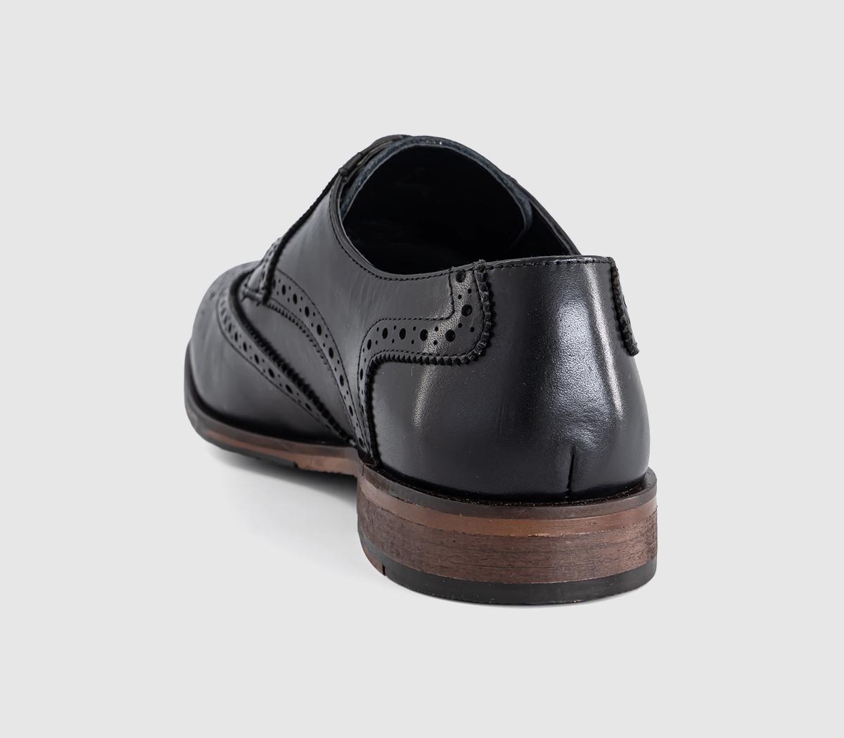 OFFICEMelwin Lace Up Derby Brogue ShoesBlack Leather