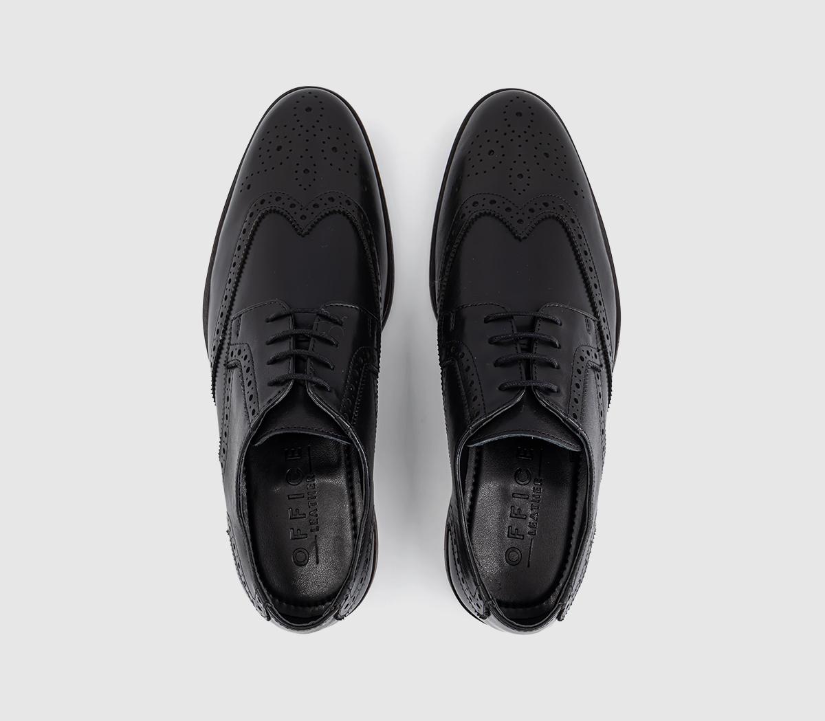 OFFICEMelwin Lace Up Derby Brogue ShoesBlack Leather