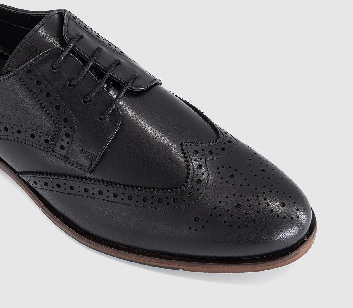 OFFICEMelwin Lace Up Derby Brogue ShoesBlack Leather