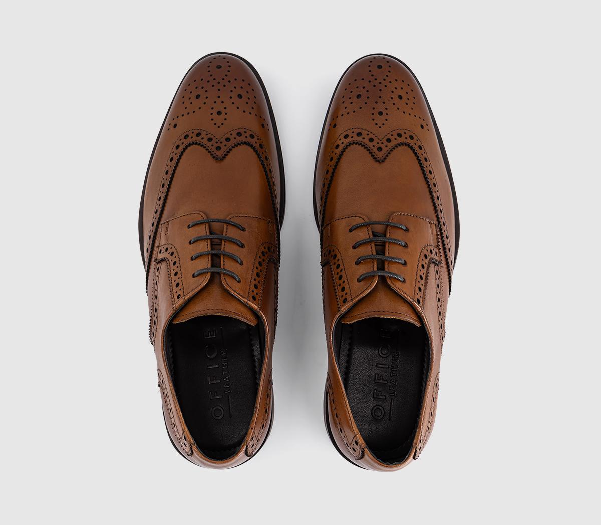 OFFICEMelwin Lace Up Derby Brogue ShoesTan Leather