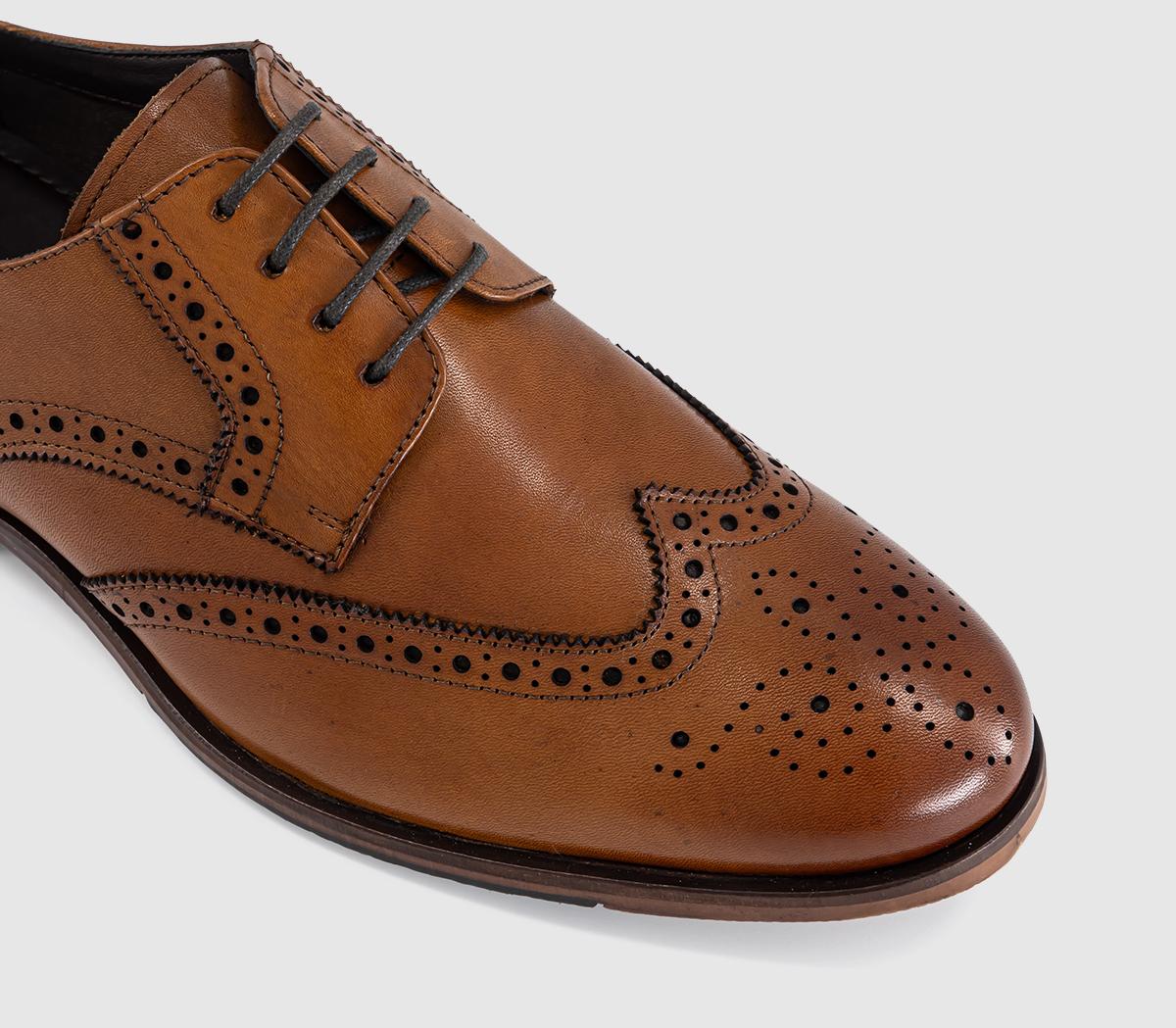 OFFICEMelwin Lace Up Derby Brogue ShoesTan Leather