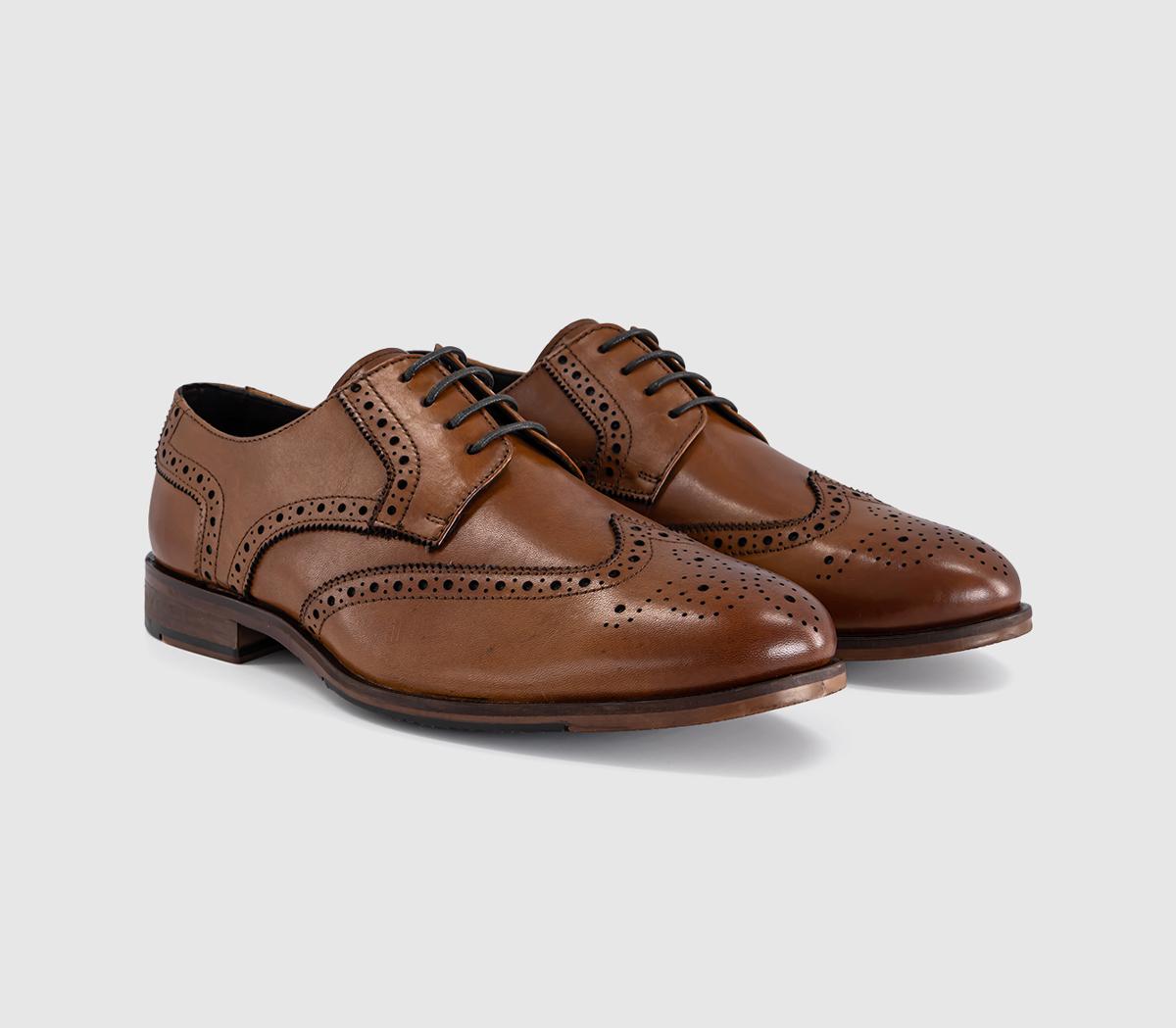 OFFICEMelwin Lace Up Derby Brogue ShoesTan Leather