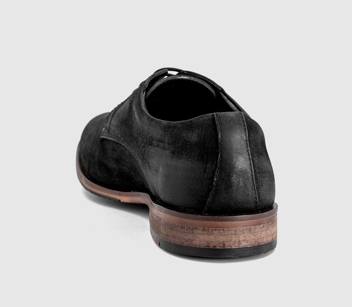 OFFICEMaster Plain Toe Derby Lace Up ShoesBlack Nubuck