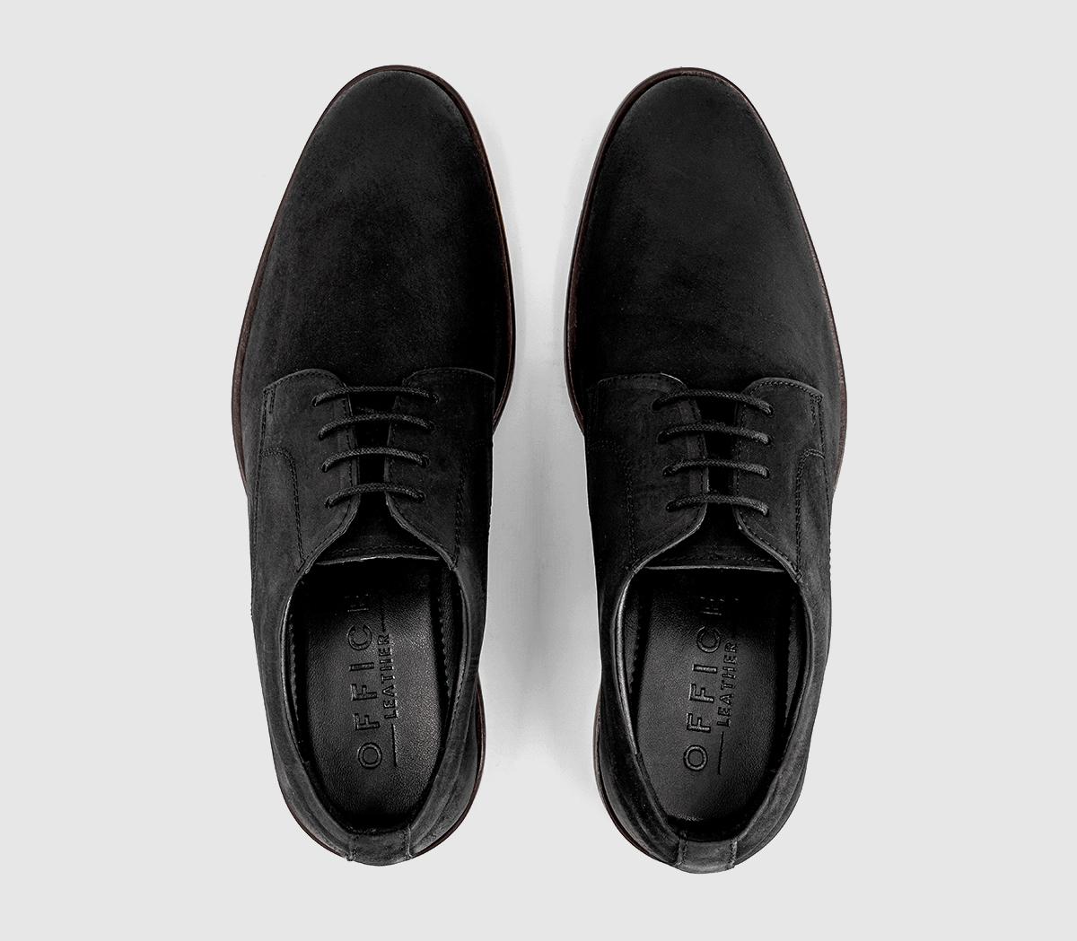 OFFICEMaster Plain Toe Derby Lace Up ShoesBlack Nubuck
