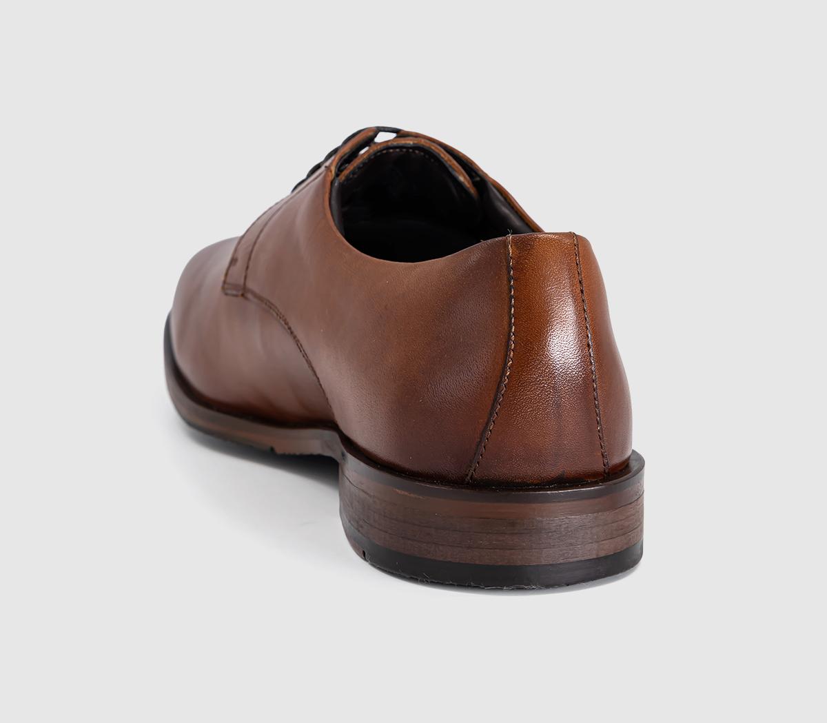 OFFICEMaster Plain Toe Derby Lace Up ShoesTan Leather