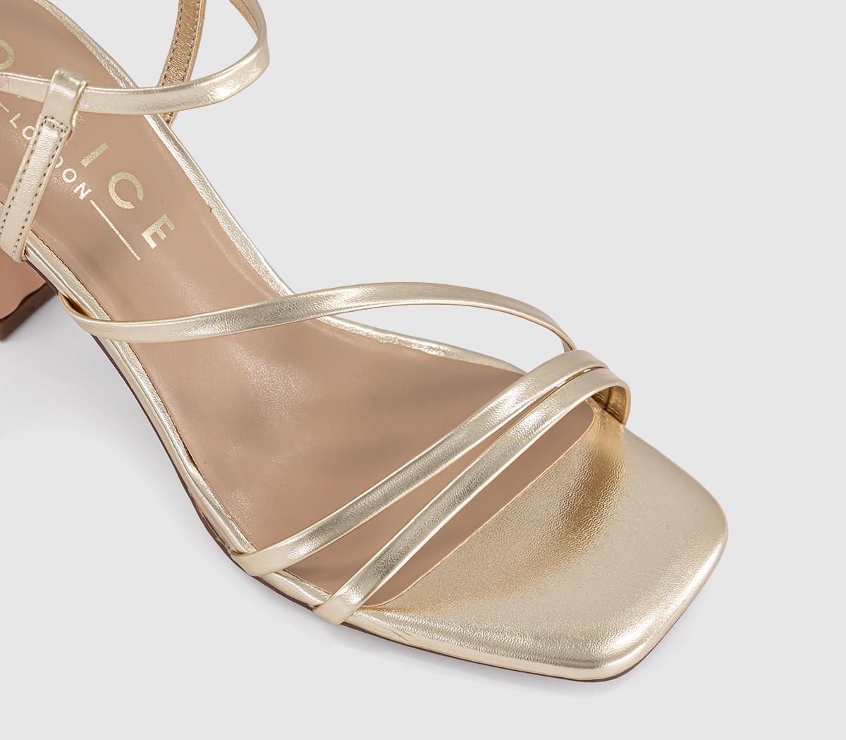 OFFICEHeidi Strappy Sandal HeelsGold