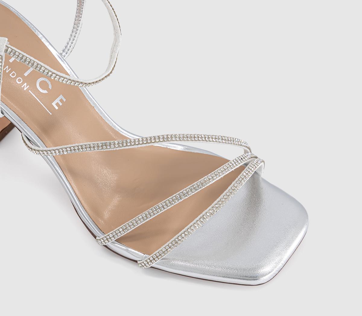 OFFICEHeidi Strappy Sandal HeelsSilver Embellished