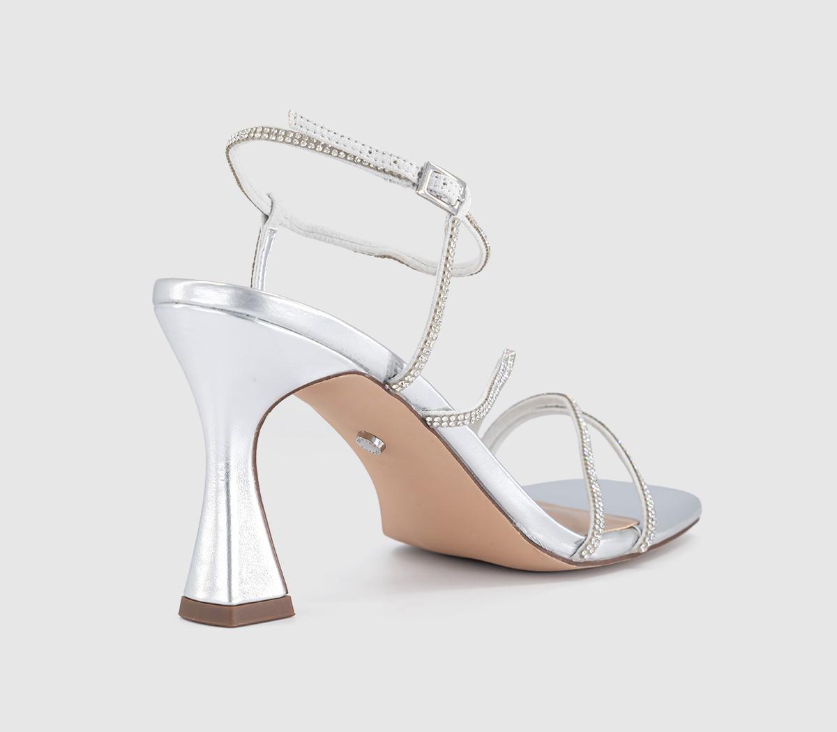 OFFICEHeidi Strappy Sandal HeelsSilver Embellished