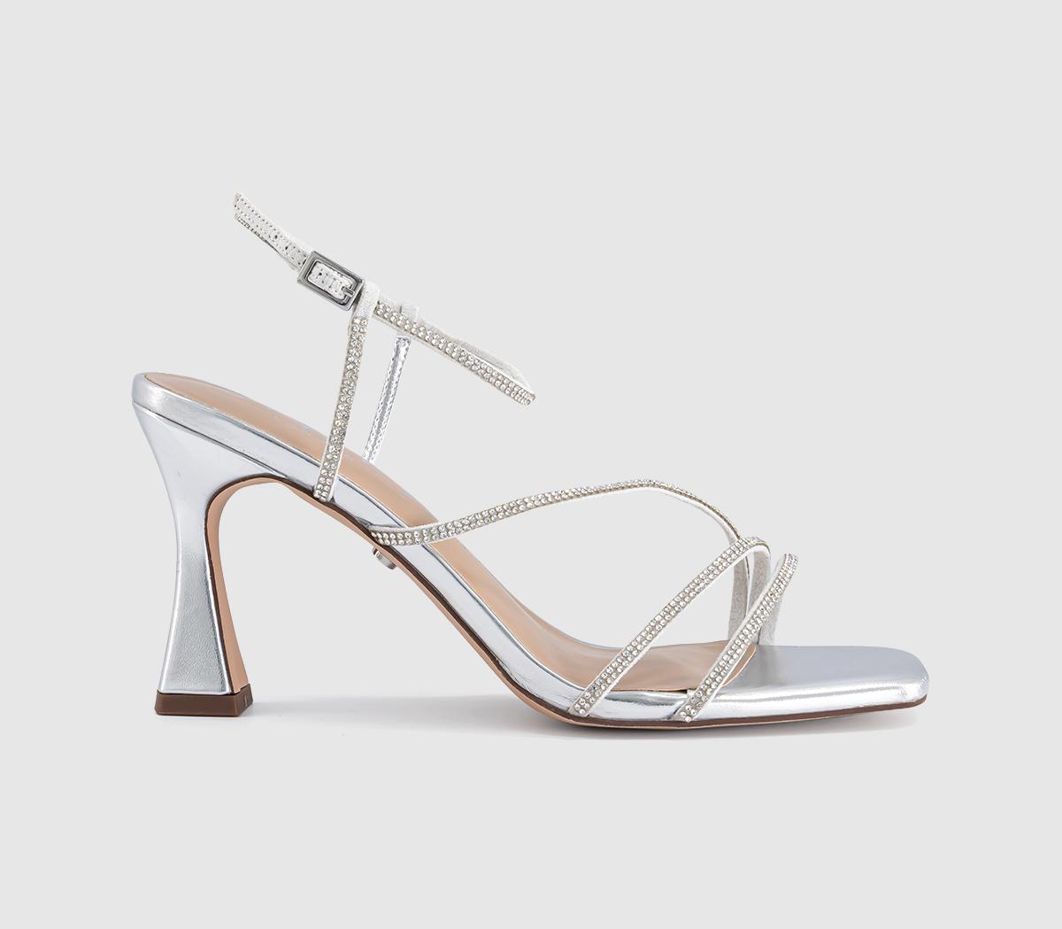 OFFICEHeidi Strappy Sandal HeelsSilver Embellished