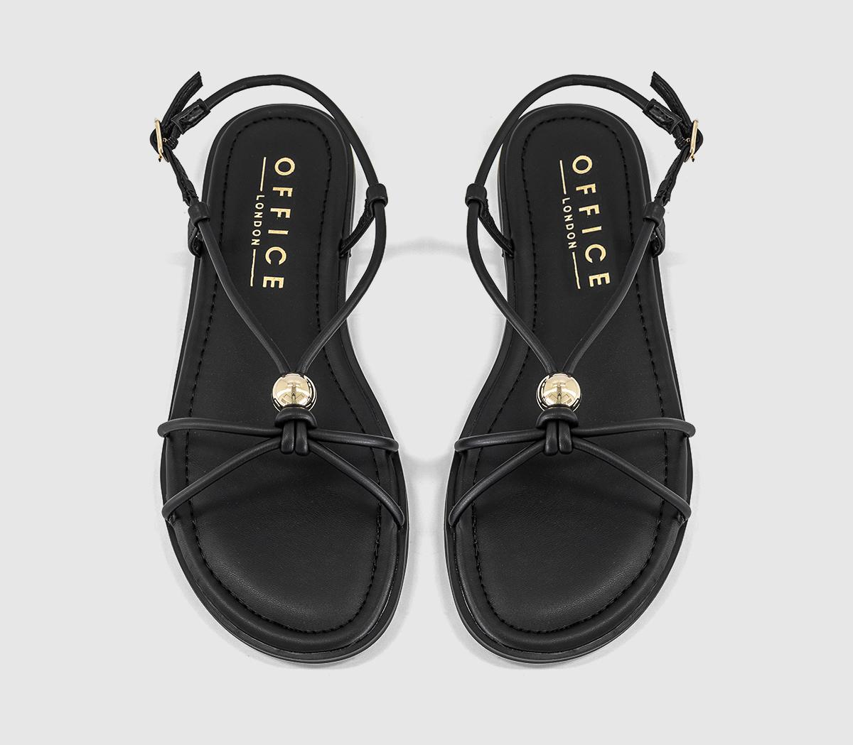 OFFICESammie Hardware Flat SandalsBlack