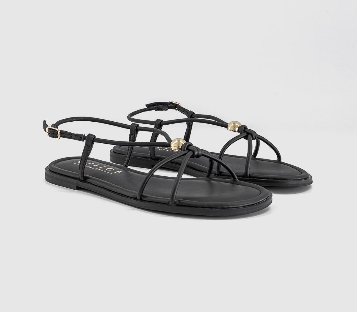 OFFICESammie Hardware Flat SandalsBlack