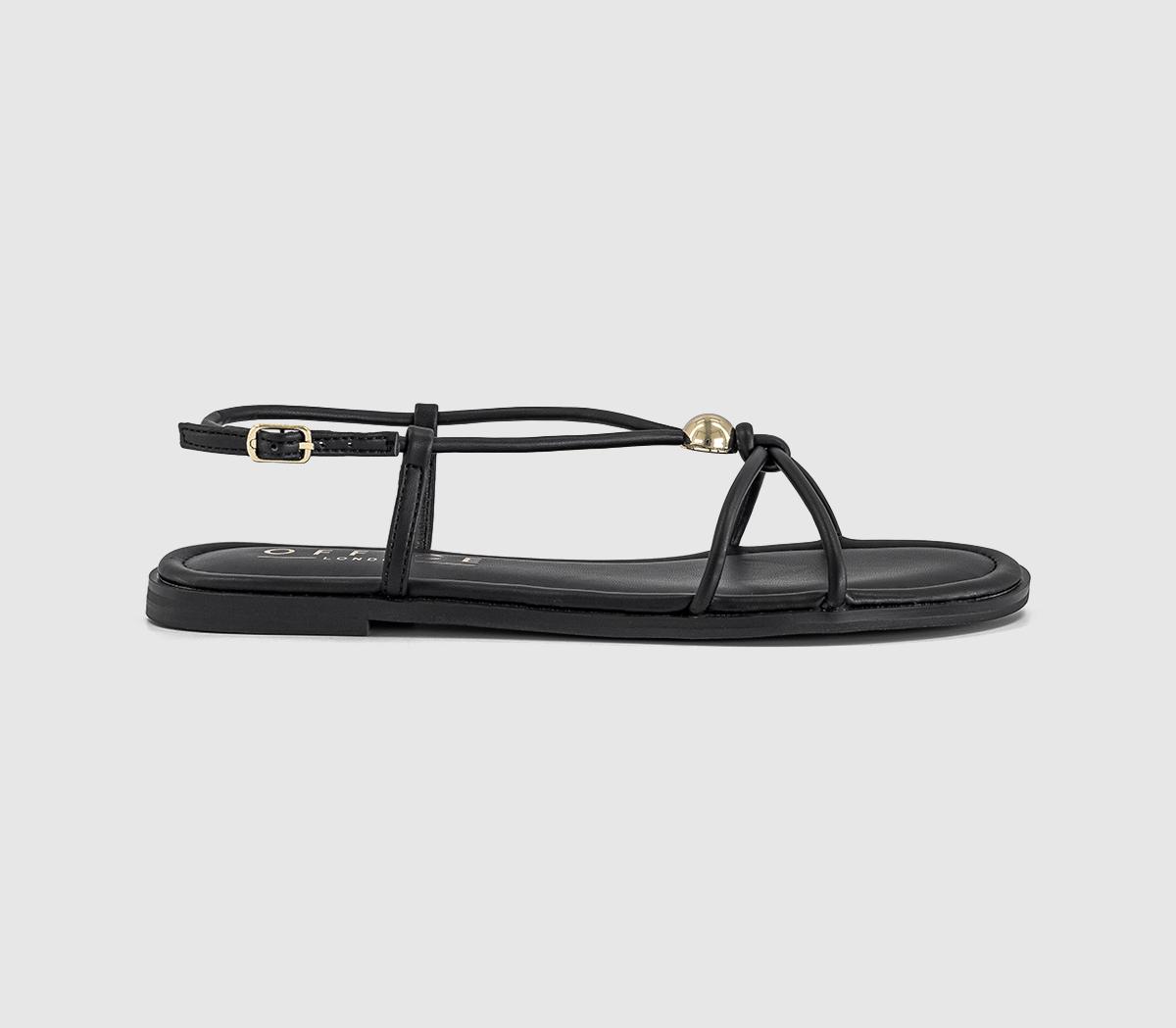 OFFICESammie Hardware Flat SandalsBlack