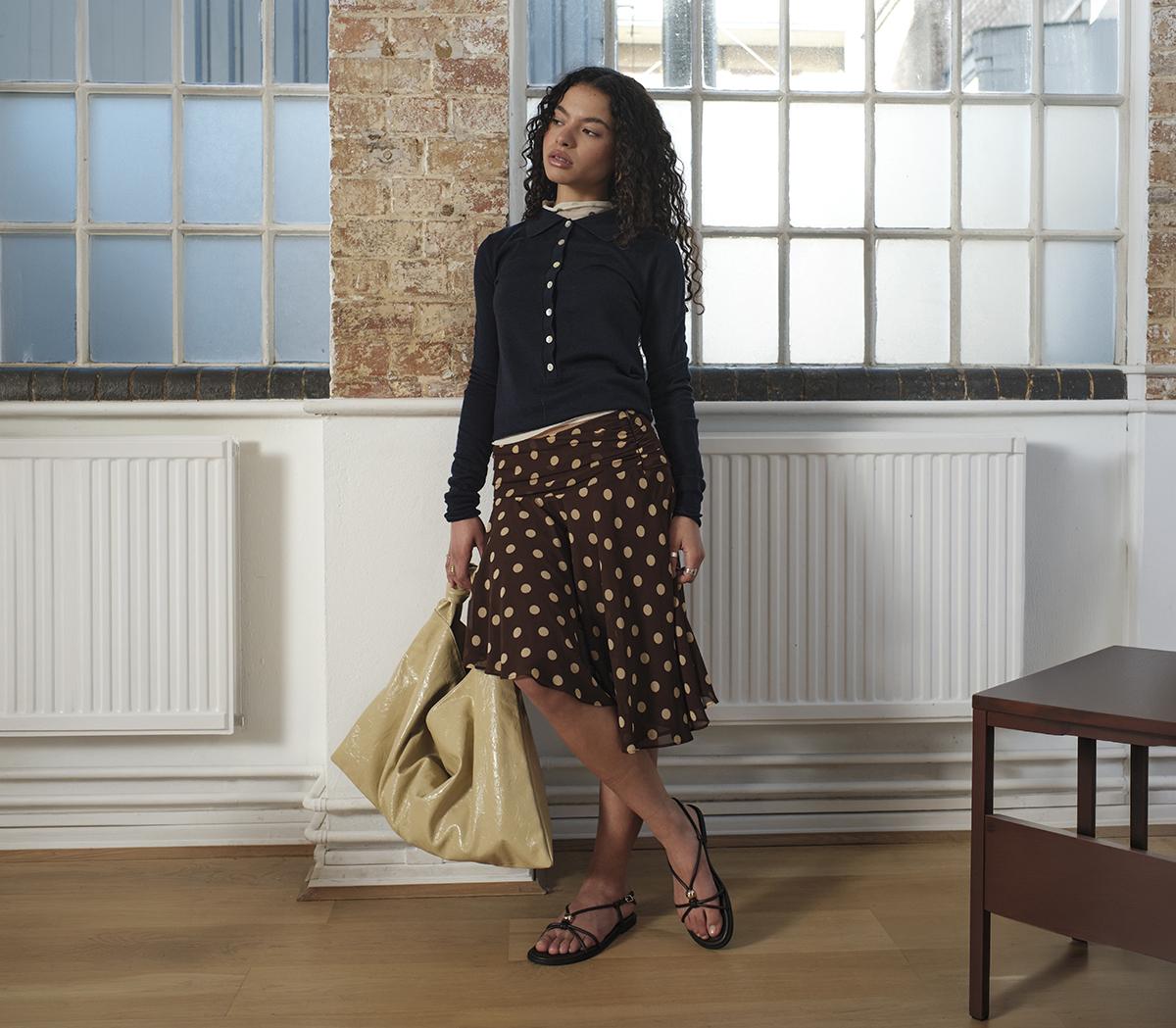 OFFICESammie Hardware Flat SandalsBrown
