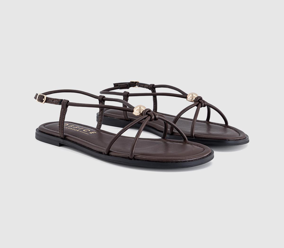 OFFICESammie Hardware Flat SandalsBrown