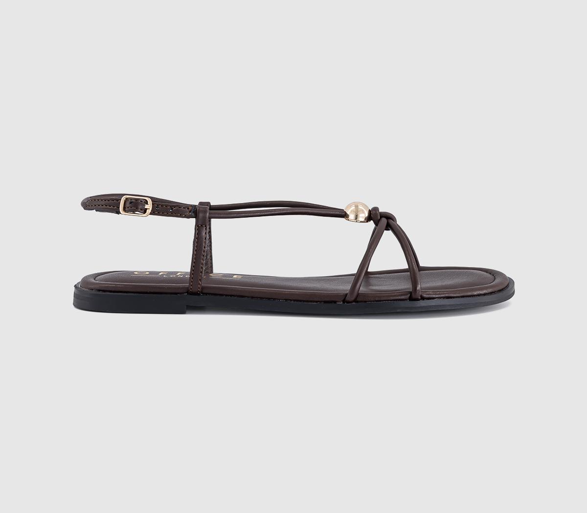 OFFICESammie Hardware Flat SandalsBrown