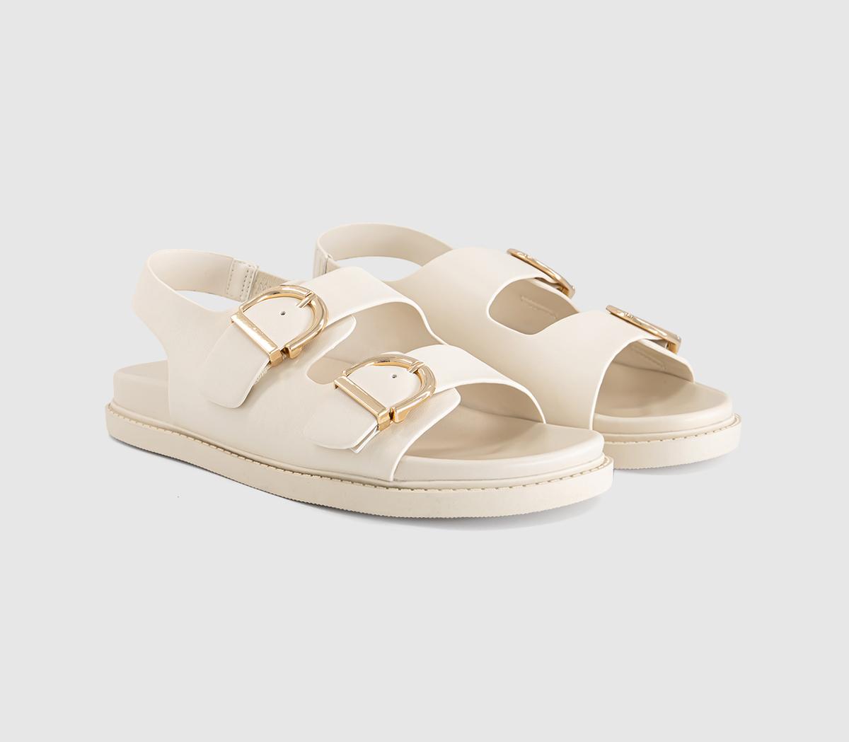 OFFICESophie Double Buckle Strap Slingback Footbed SandalsWhite