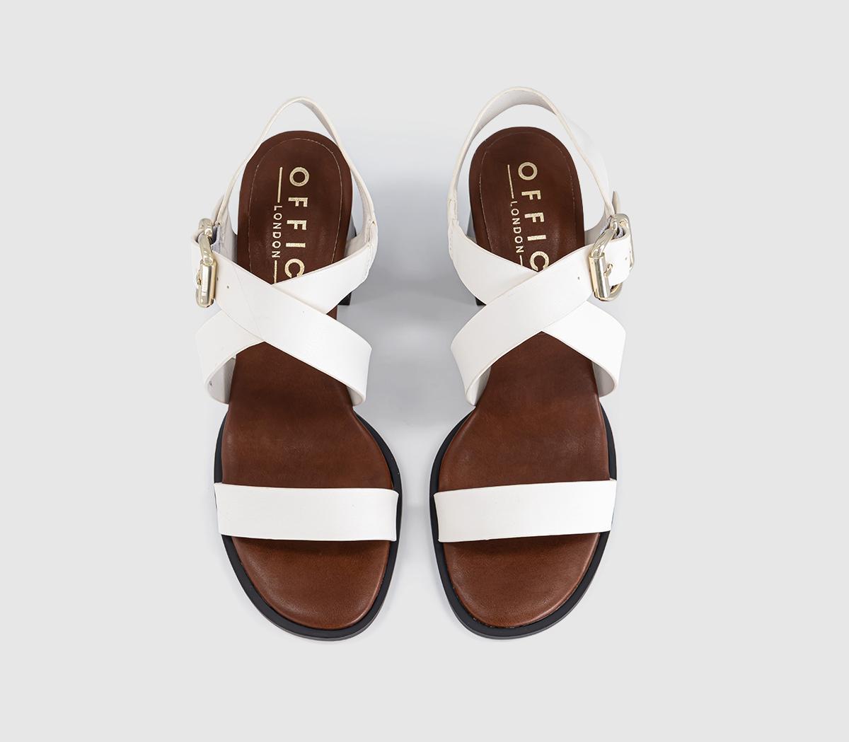 OFFICEMona Multi Strap Stack Heel SandalsWhite