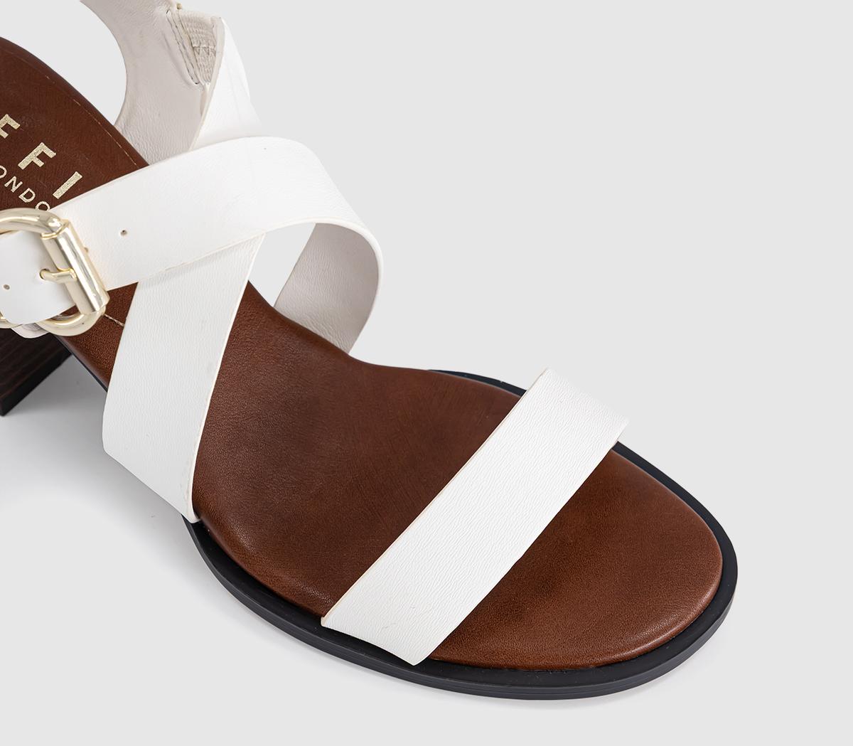 OFFICEMona Multi Strap Stack Heel SandalsWhite
