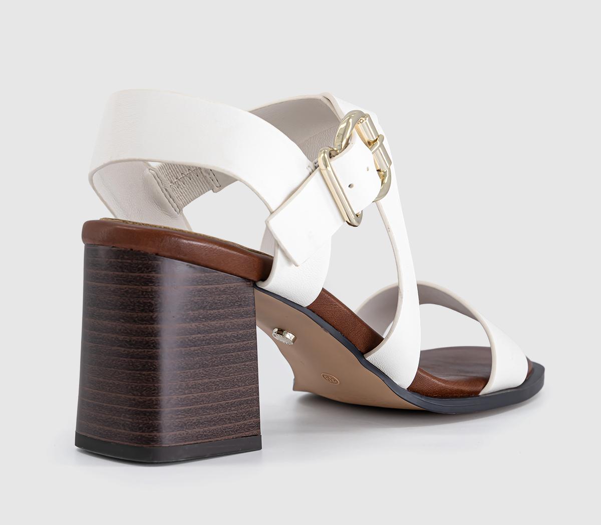 OFFICEMona Multi Strap Stack Heel SandalsWhite