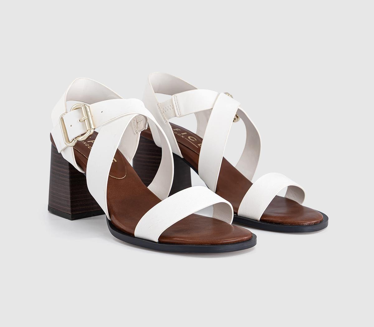 OFFICEMona Multi Strap Stack Heel SandalsWhite