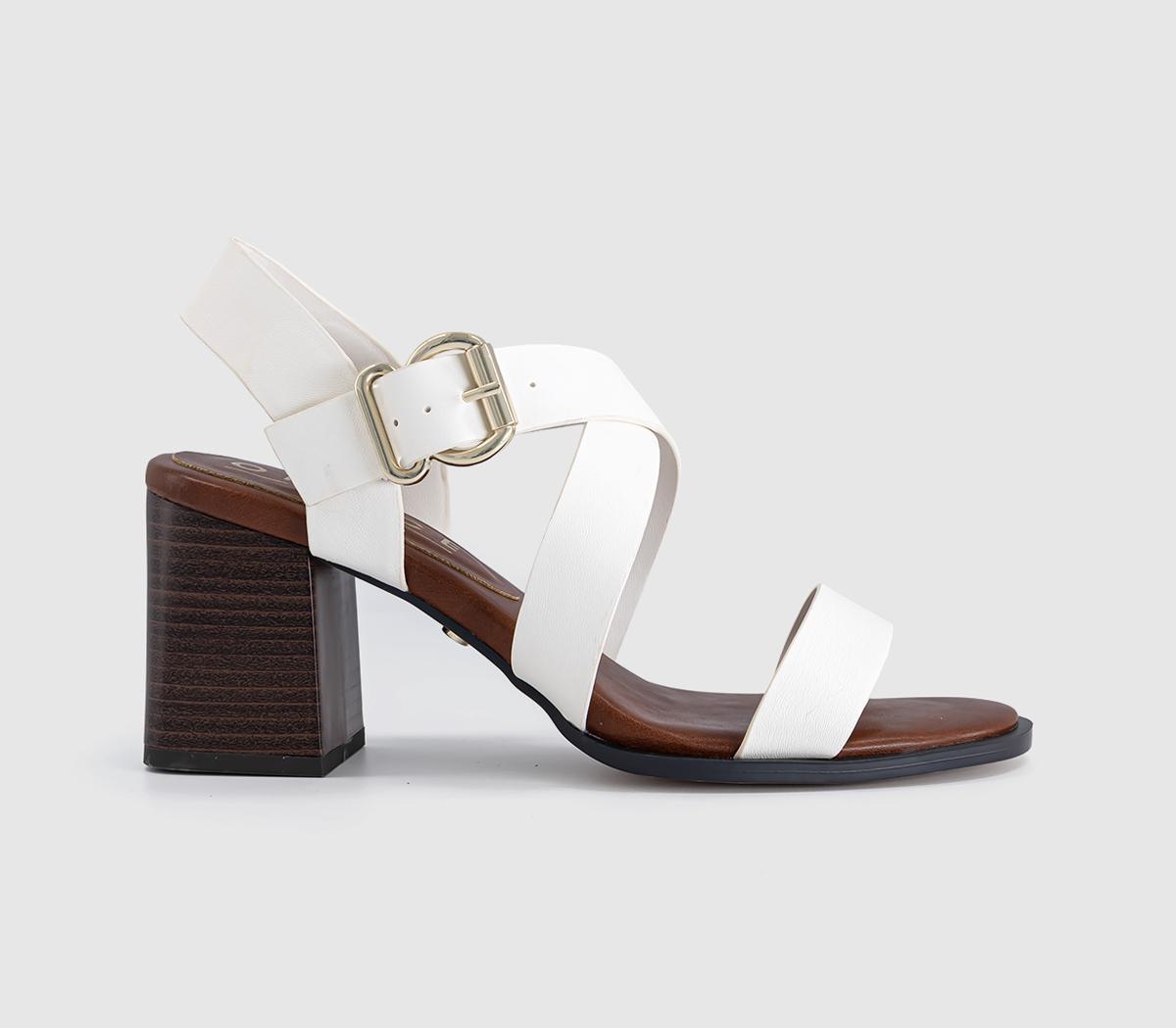 OFFICEMona Multi Strap Stack Heel SandalsWhite