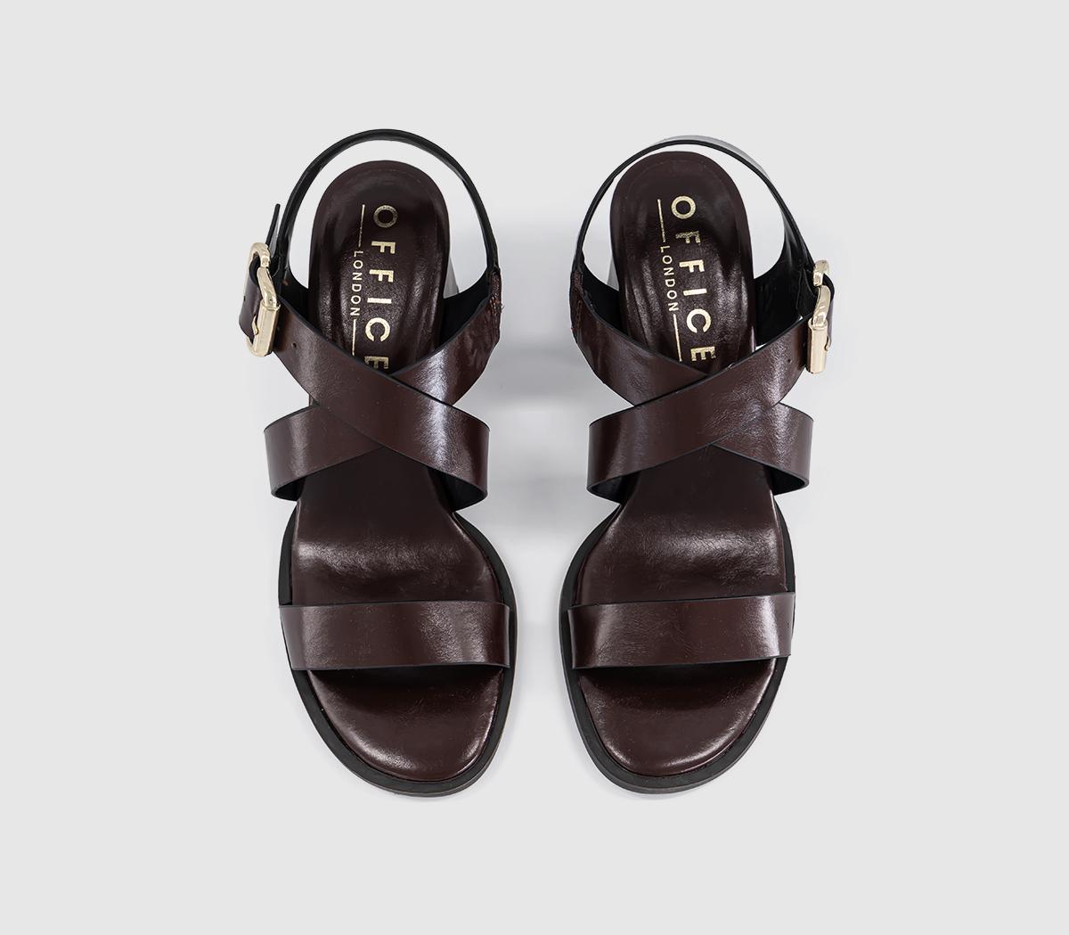 OFFICEMona Multi Strap Stack Heel SandalsBrown