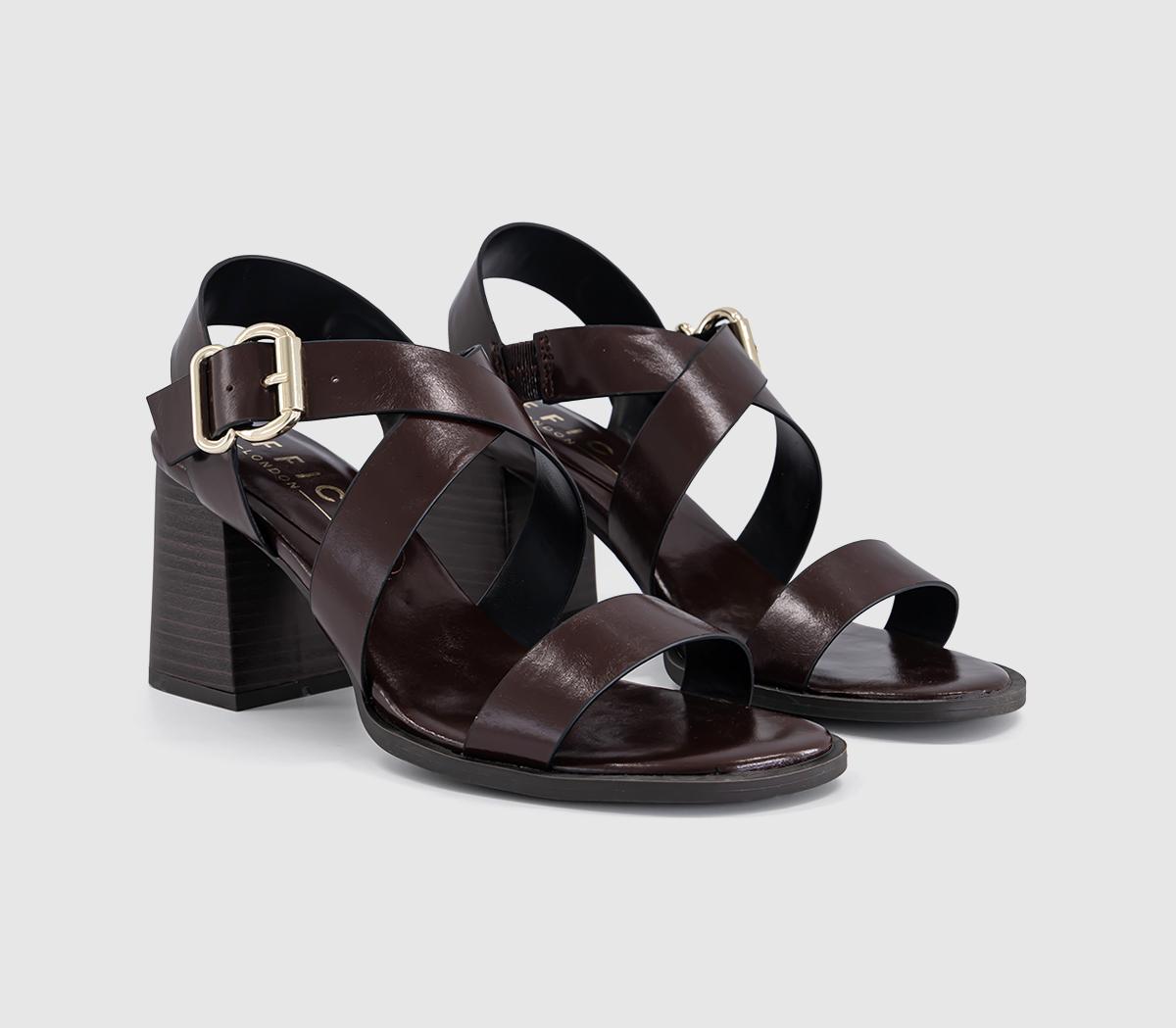 OFFICEMona Multi Strap Stack Heel SandalsBrown