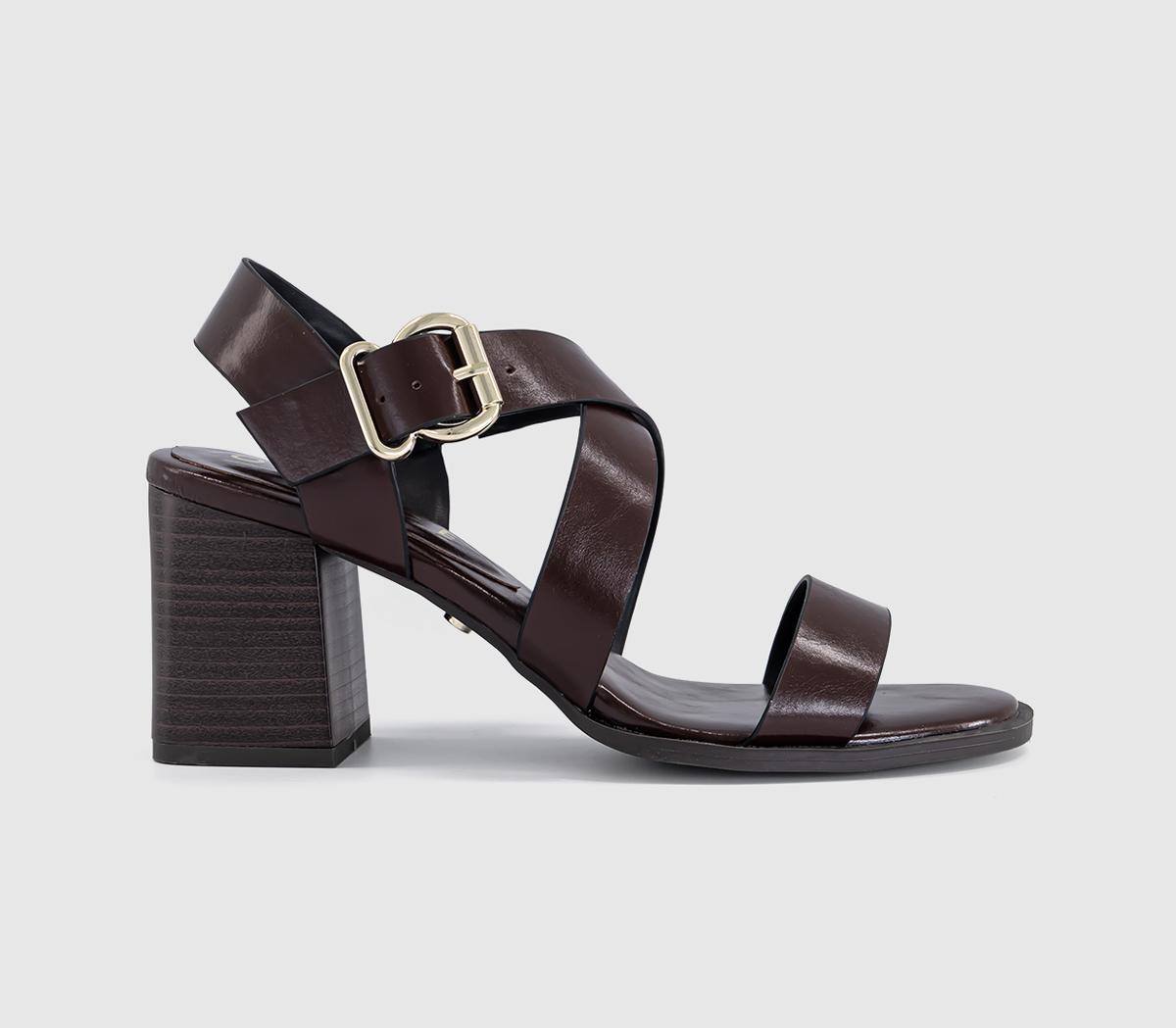OFFICEMona Multi Strap Stack Heel SandalsBrown