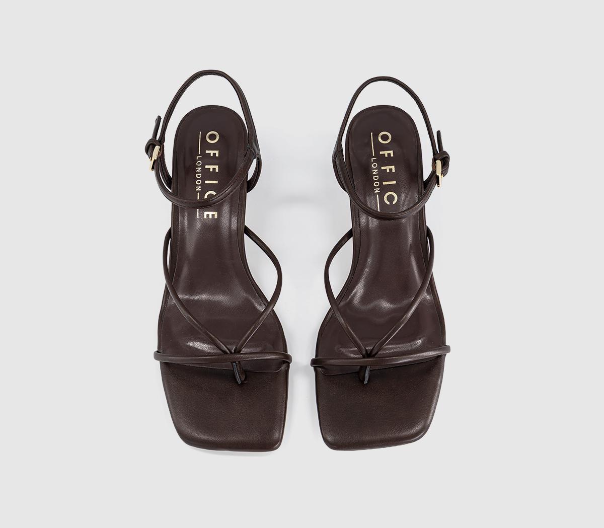 OFFICEMiquita Toe Post Strappy Heeled SandalsBrown