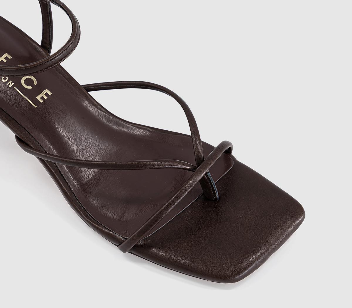 OFFICEMiquita Toe Post Strappy Heeled SandalsBrown