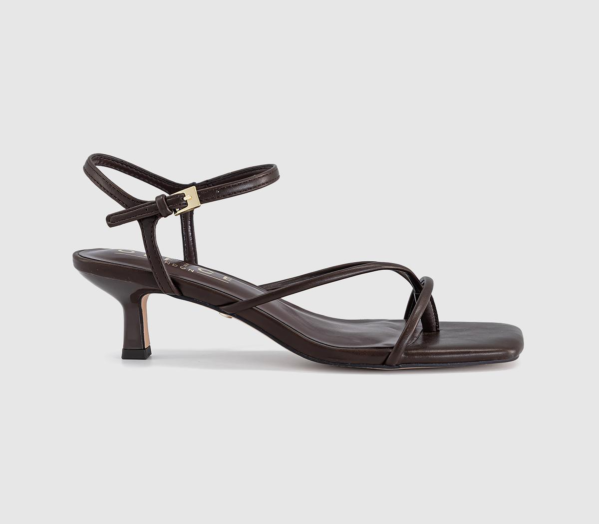OFFICEMiquita Toe Post Strappy Heeled SandalsBrown