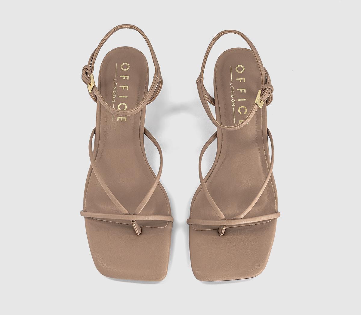 OFFICEMiquita Toe Post Strappy Heeled SandalsTaupe