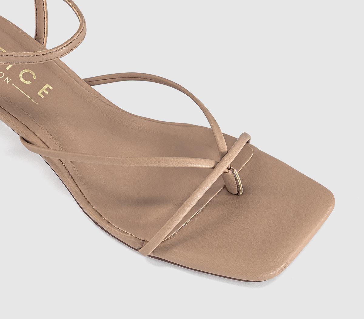OFFICEMiquita Toe Post Strappy Heeled SandalsTaupe
