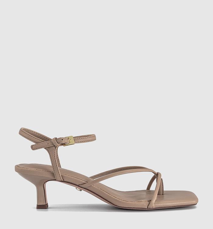 OFFICE Miquita Toe Post Strappy Heeled Sandals Taupe