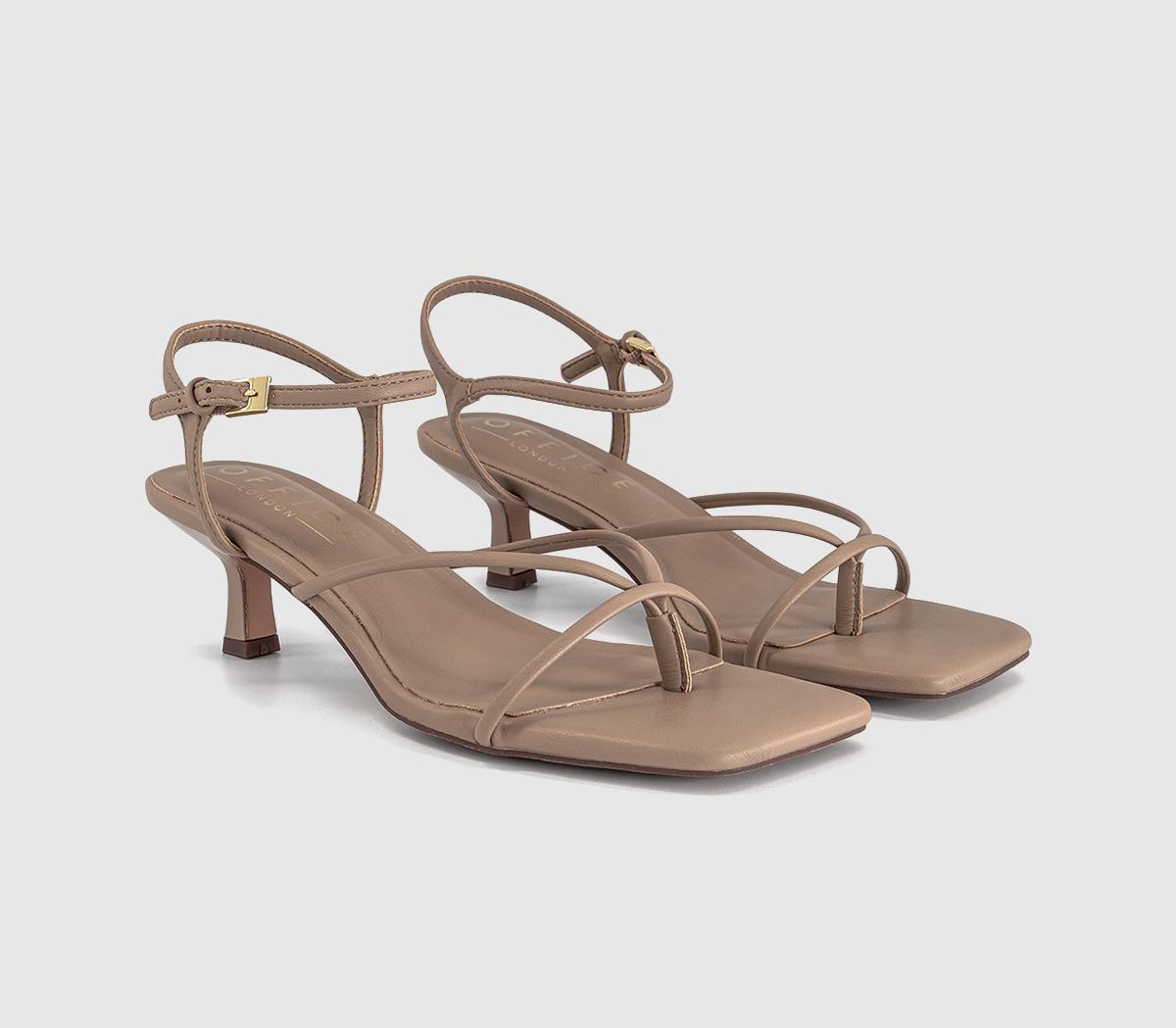 OFFICEMiquita Toe Post Strappy Heeled SandalsTaupe