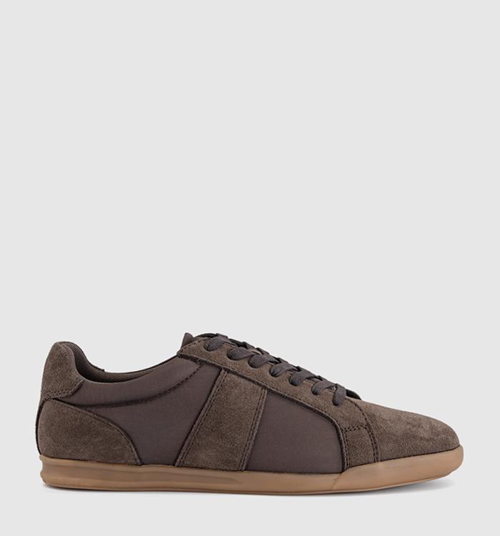 OFFICE Cameron Slim Sole Runner Trainers Brown Suede