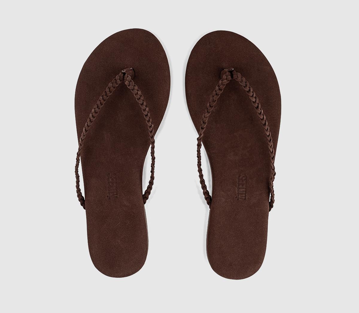 TKEESLily Braided Flip FlopsBourbon Brown