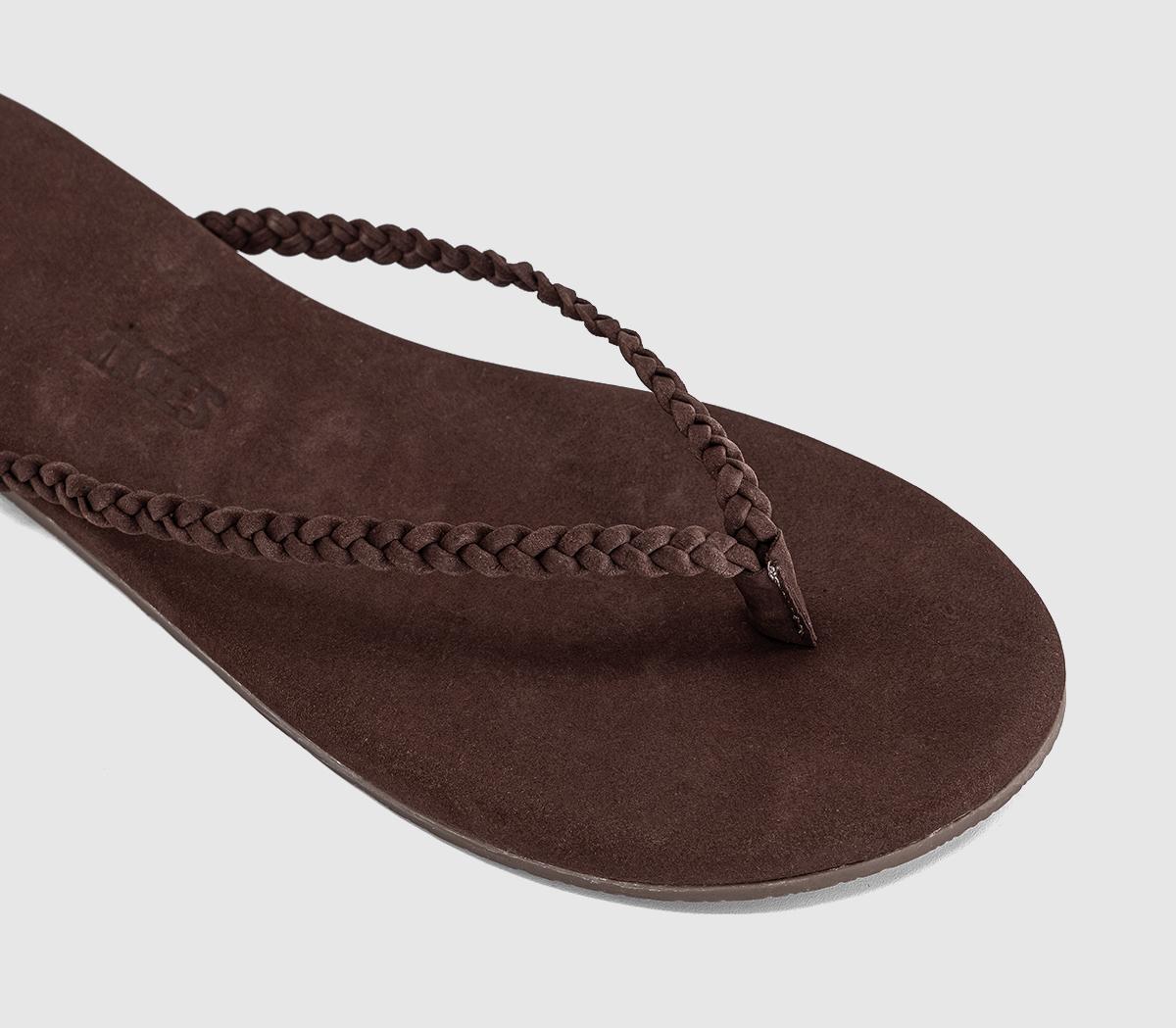 TKEESLily Braided Flip FlopsBourbon Brown