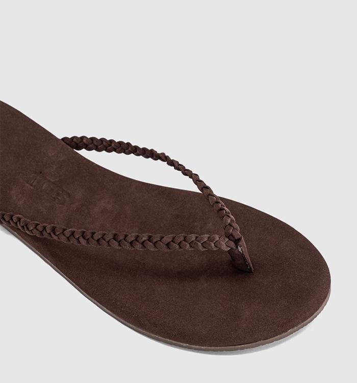 TKEES Lily Braided Flip Flops Bourbon Brown