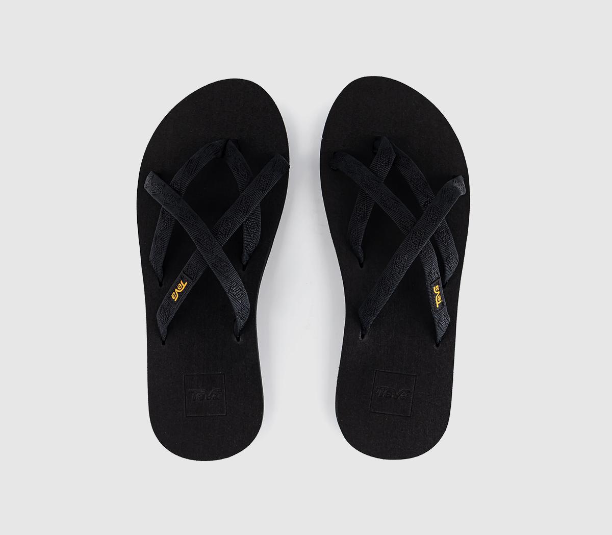 TevaOlow Ahu SandalsMix B Black On Black