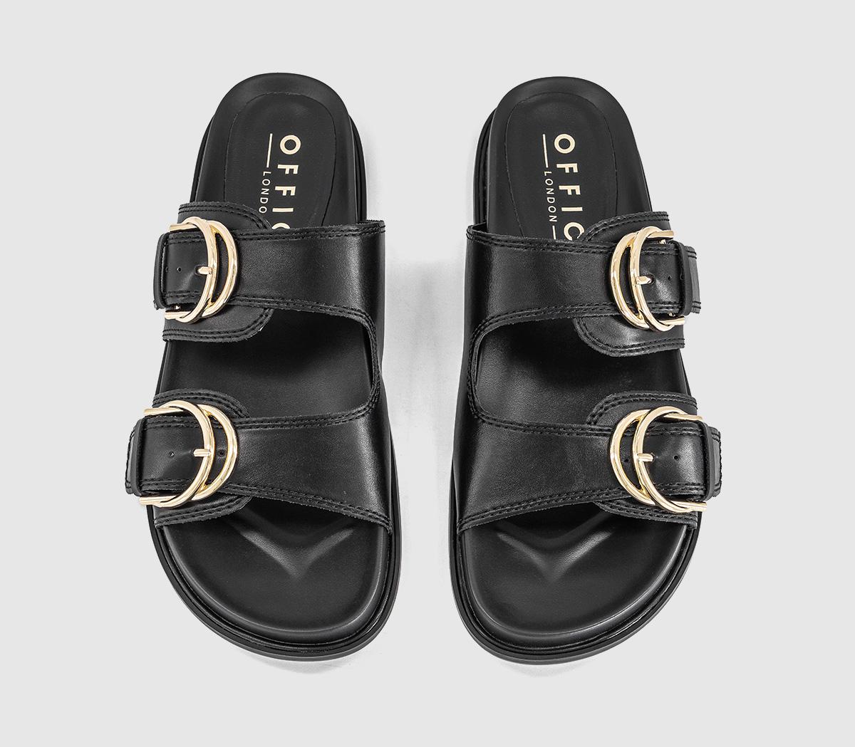 OFFICEShania Double Buckle Footbed SandalsBlack