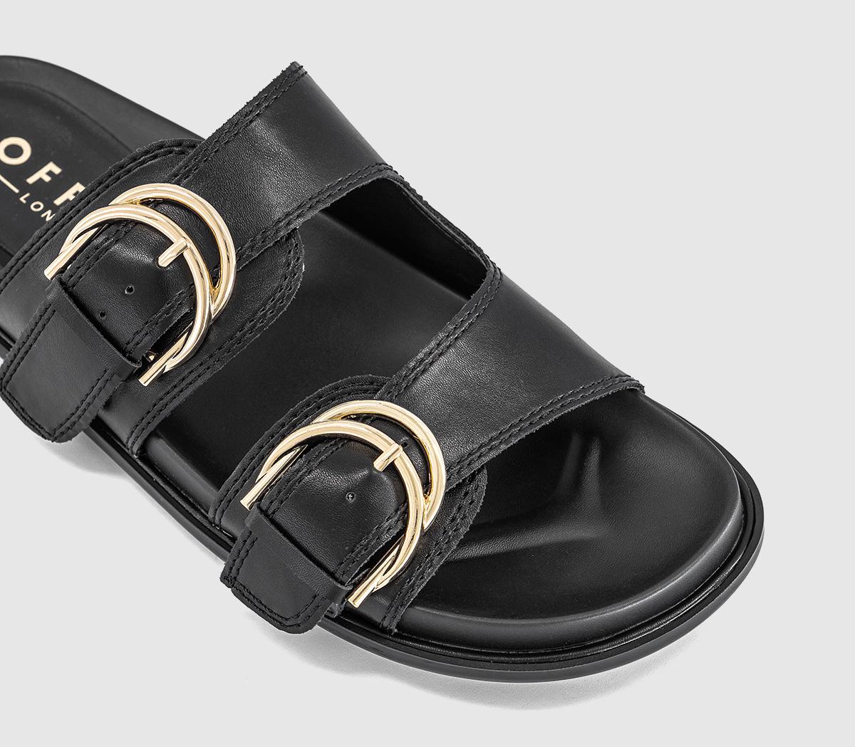 OFFICEShania Double Buckle Footbed SandalsBlack