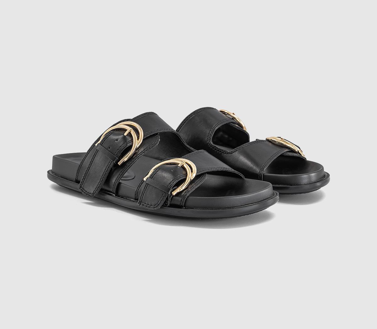 OFFICEShania Double Buckle Footbed SandalsBlack