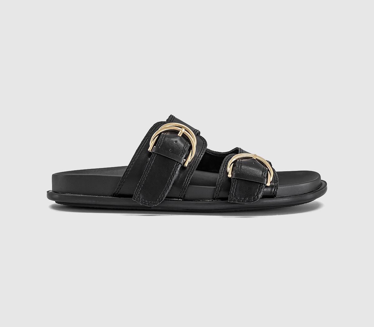 OFFICEShania Double Buckle Footbed SandalsBlack